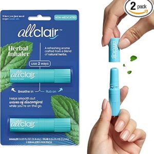 Herbal Inhaler - Natural Relief for Nausea - Non-Medicated Non-Drowsy Drug-Free - Essential for Travel - Motion Sickness - Morning Sickness - Use Anytime - 2 Inhalers