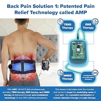 Dr Ho's Triple Action Back Belt Essential Package - TENS Machine, EMS and AMP TENS Unit Muscle Stimulator and Back Stimulator for Lower Pain - Image 2