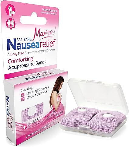 Sea-Band Mama! Anti-Nausea Acupressure Wristband for Morning Sickness, Colors May Vary, 1 Pair