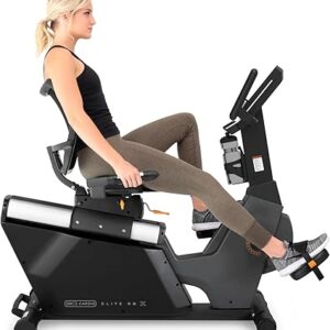 Elite RB X Recumbent Exercise Bike - FreeSync FTMS Bluetooth Smart App Connectivity - Compact 49" (L) - Oversized Soft 4-Way Adj. Seat - 350 lb Cap. - Low Step-Thru Design - Commercial Grade