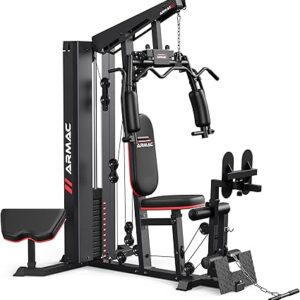 Home Gym, Multifunctional Home Gym Equipment for Leg Press, 150LBS Weight Stack Machine, Workout Station with Pulley System for Full Body Training
