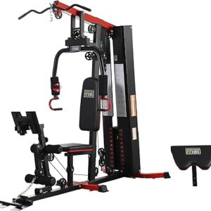 Sportsroyals Home Gym, Multifunctional Home Gym Equipment, Workout Station with 154LBS Weight Stack, Exercise Equipment for Full Body Traning with Pulley System