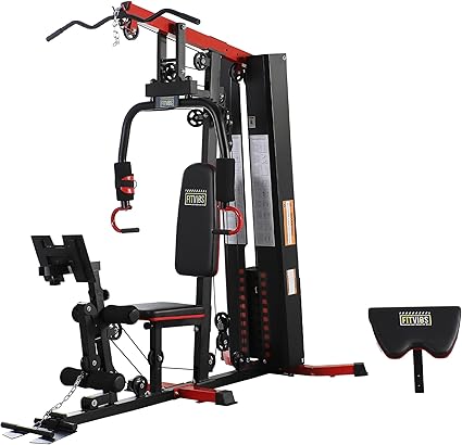 Sportsroyals Home Gym, Multifunctional Home Gym Equipment, Workout Station with 154LBS Weight Stack, Exercise Equipment for Full Body Traning with Pulley System