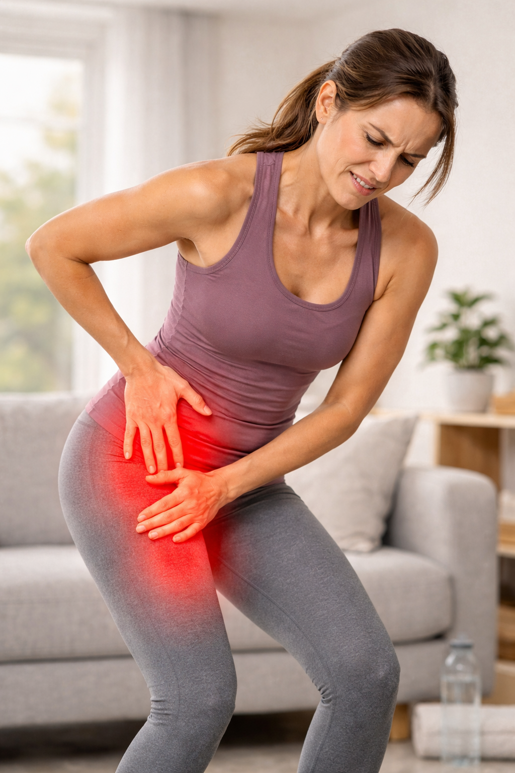 Pelvic, hip and groin pain illustration