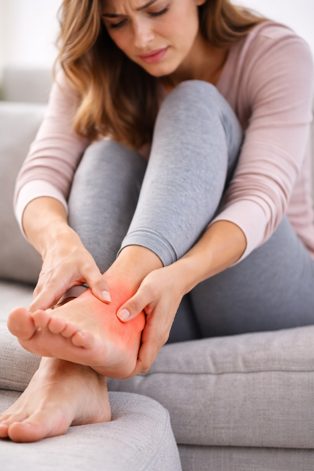 Person experiencing ankle, foot and heel pain