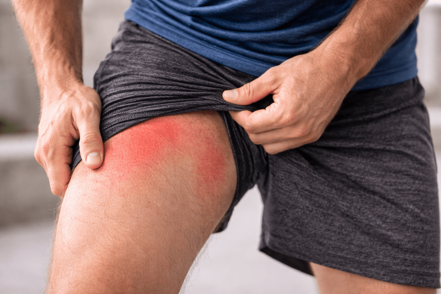 Chafing skin irritation illustration