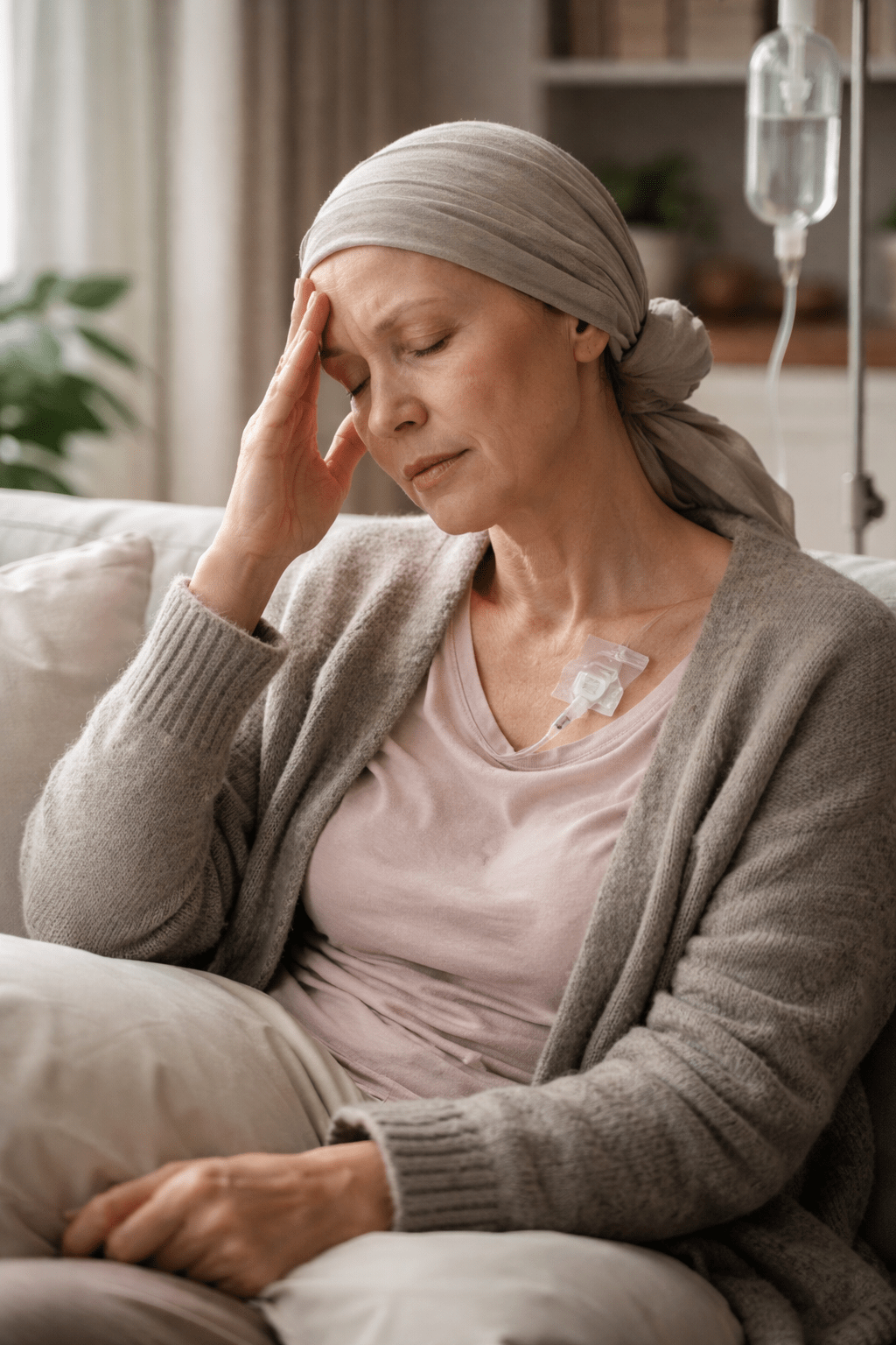 Person experiencing cancer and tumor-related pain