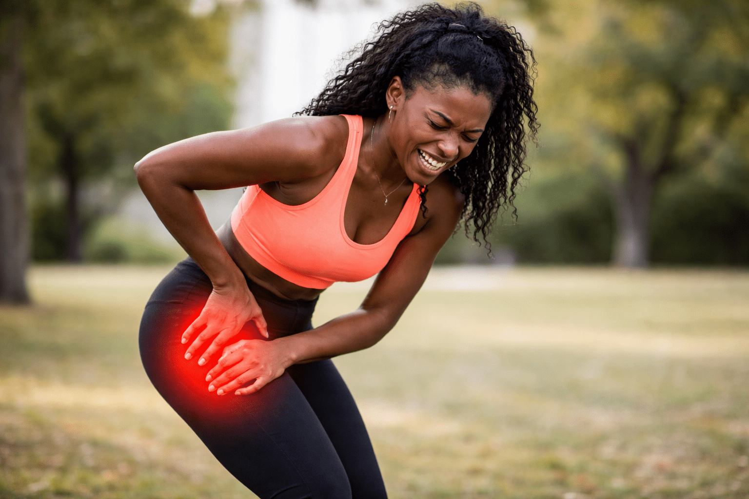 Hamstring pain illustration