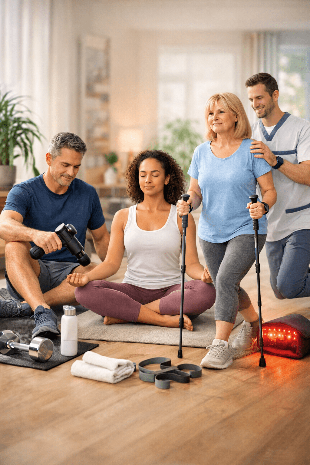 Person engaging in wellness, rehabilitation and lifestyle recovery activities