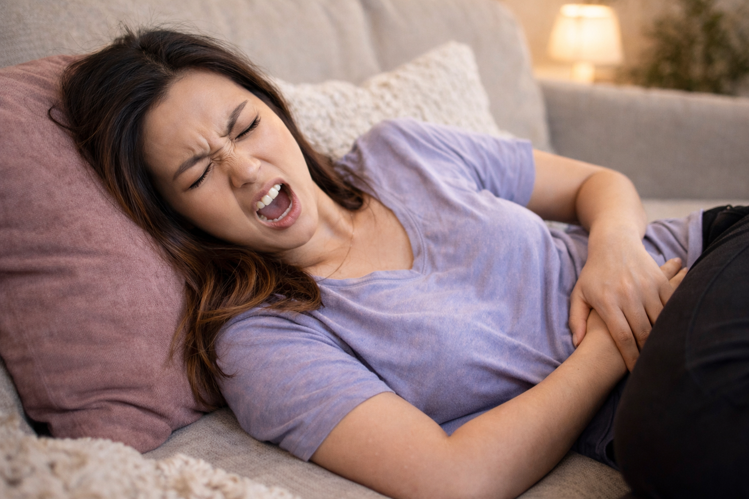 PMS cramps bloating hormonal pain relief support care