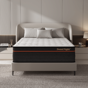 SweetNight Twilight hybrid mattress back pain option showing gel memory foam top layer and wrapped coil base
