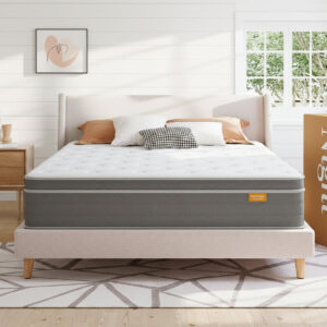 Sweetnight Island hybrid mattress back pain option, 10-inch king with gel memory foam and pocketed coil layers