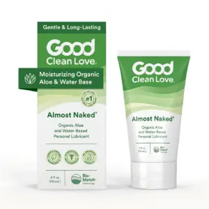 Good Clean Love Almost Naked water-based lubricant, 4 fl oz tube and carton