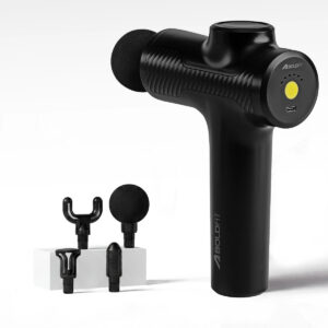 Boldfit BoldGun Thrust muscle massage gun with percussion head attachment