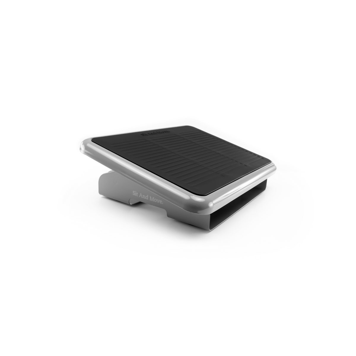 Grey steel Sit and Move SAM ergonomic footrest with height-adjustable support platform — view 5