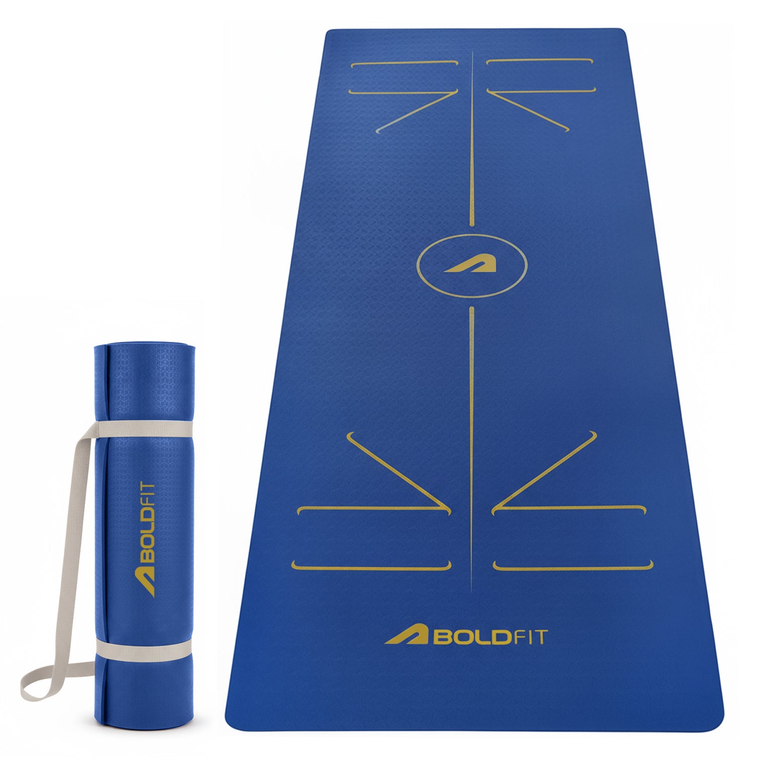 Boldfit Pro Align 6 mm TPE Yoga Mat in blue, main product image