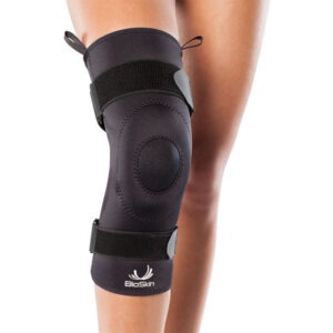 BioSkin Visco compression knee sleeve in size L with gel patella pad and adjustable straps