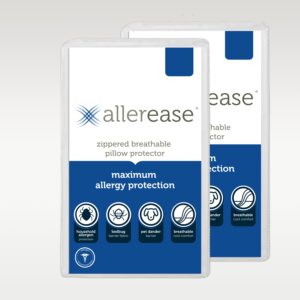 AllerEase Maximum Allergy Protection zippered pillow protector, 2-pack packaging