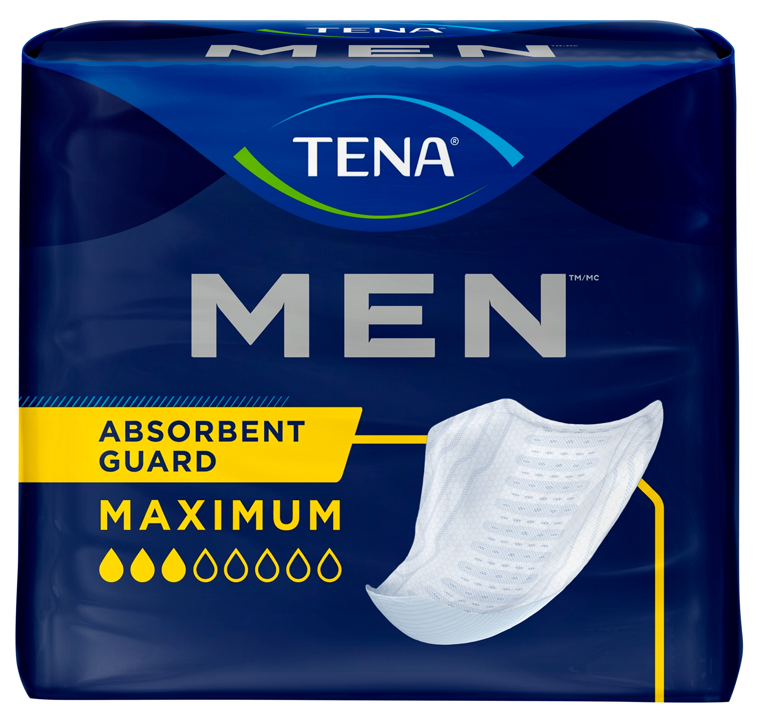 TENA Men Maximum absorbent guard retail pack, front