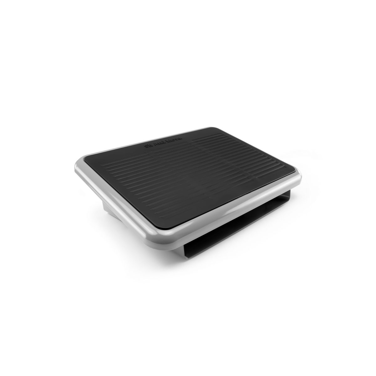 Grey steel Sit and Move SAM ergonomic footrest with height-adjustable support platform — view 4