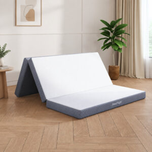 SweetNight 4-inch folding mattress topper shown tri-folded with its removable washable cover