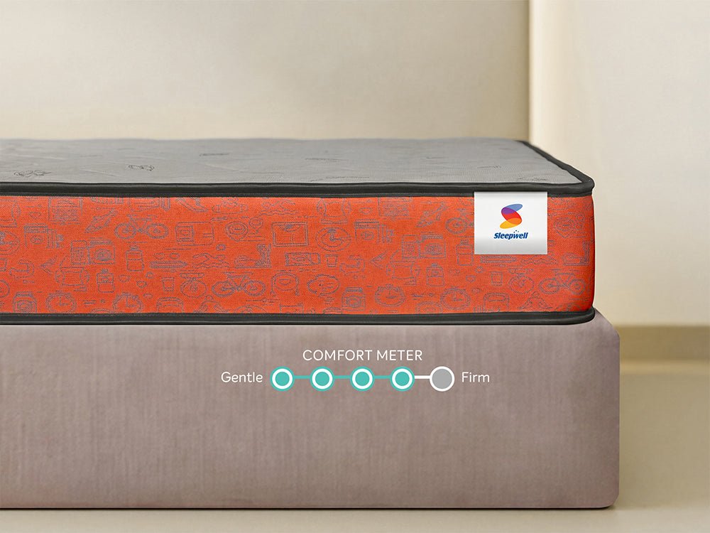 Sleepwell Ortho Pro orthopaedic mattress back pain option shown as a firm quilted double mattress — view 3