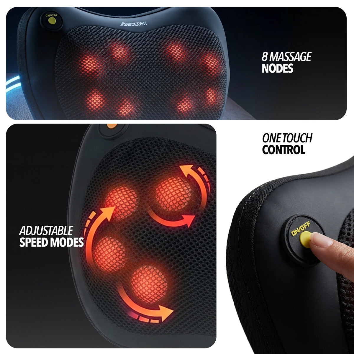 Boldfit Knotrelief back massager with handle and massage nodes — view 4