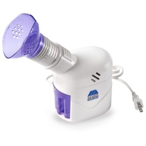 MABIS Personal Steam Inhaler, white base with purple face mask and aromatherapy tank