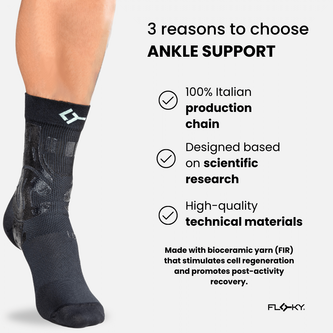 Floky black knit compression ankle support for the left ankle, size M-L — view 5