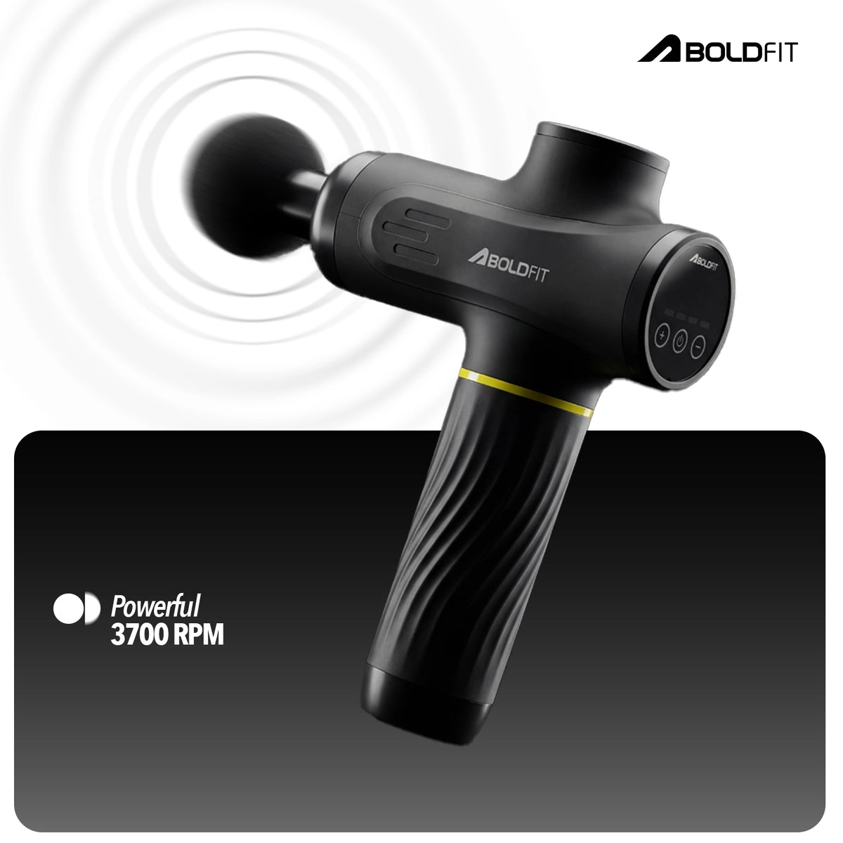 Boldfit BoldGun Turbo percussion massage gun with digital display and head attachments — view 5