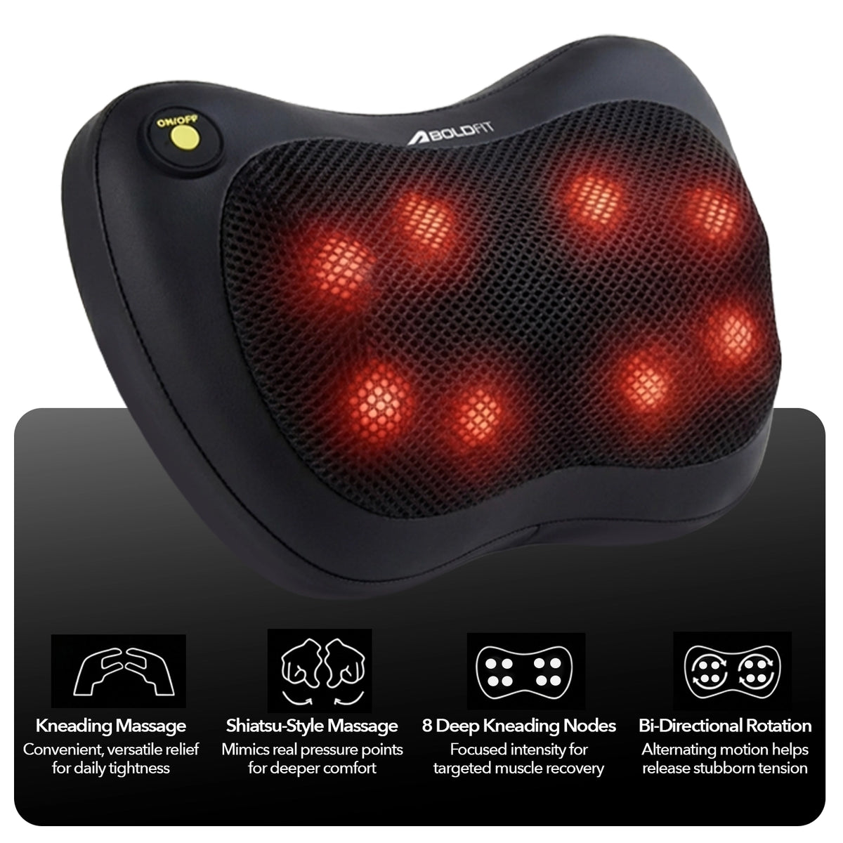 Boldfit Knotrelief back massager with handle and massage nodes — view 2