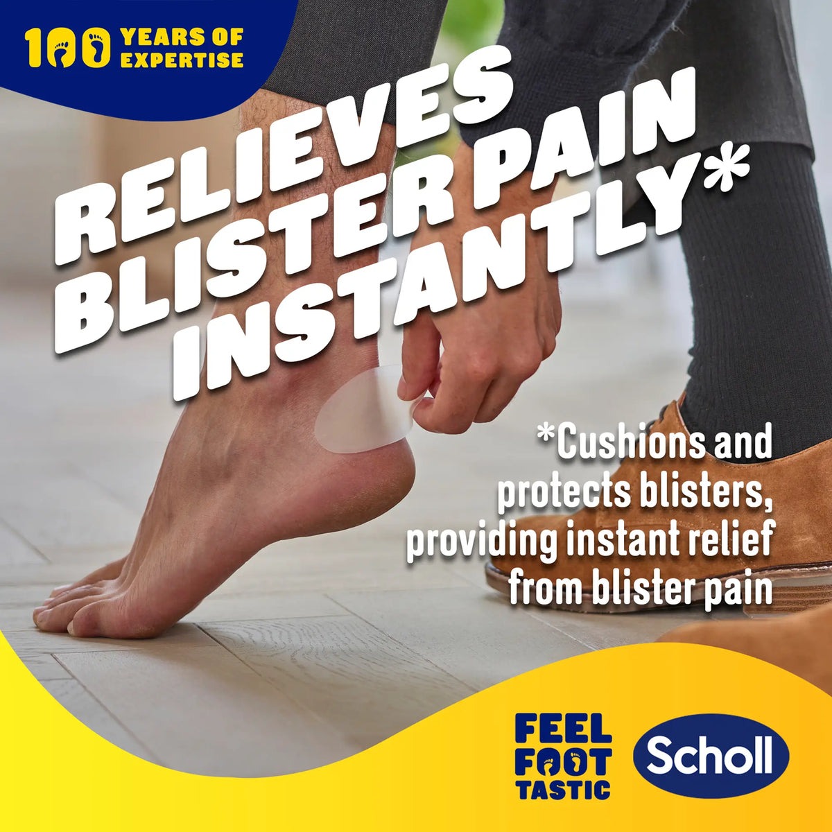 Scholl pack of five large clear hydrocolloid blister plasters for feet and heels — view 3