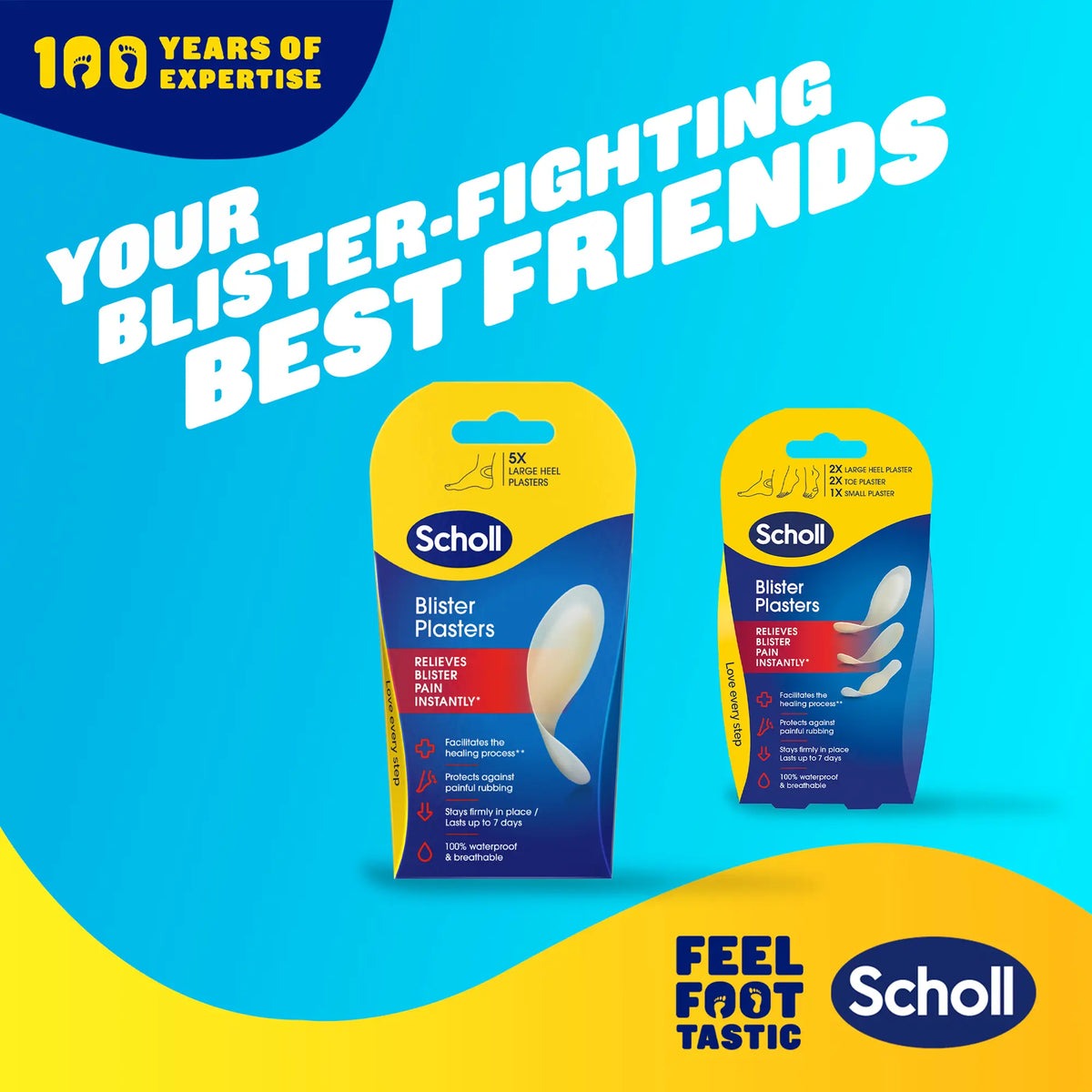 Scholl pack of five large clear hydrocolloid blister plasters for feet and heels — view 2