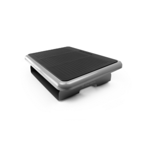 Grey steel Sit and Move SAM ergonomic footrest with height-adjustable support platform