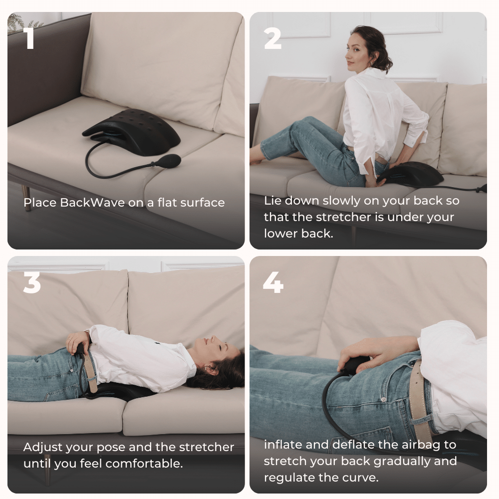 REATHLETE BackWave back stretcher arch with massage points and adjustable height settings — view 4