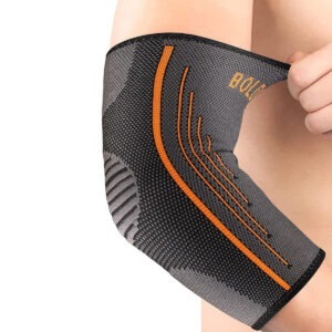 Boldfit Classic elbow compression sleeve worn on a bent arm