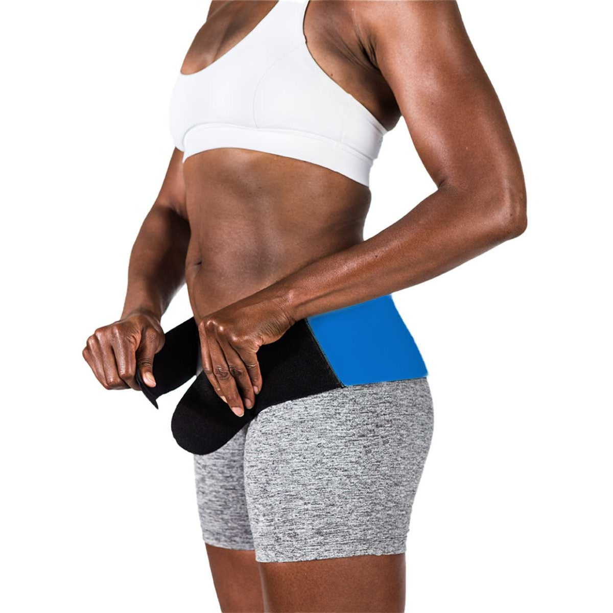 Black body helix adjustable si joint belt, size small sacroiliac support wrap shown flat — view 3