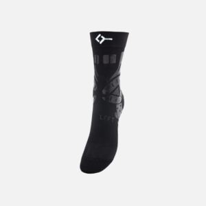 Floky black knit compression ankle support for the left ankle, size M-L