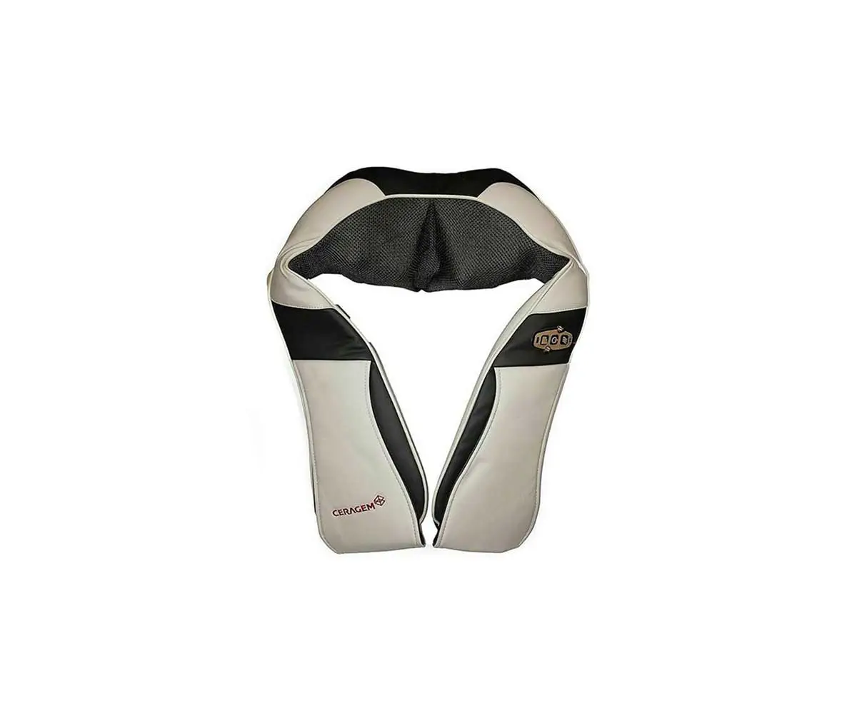 Ceragem Healax iShoulder neck and shoulder massager resting over the shoulders
