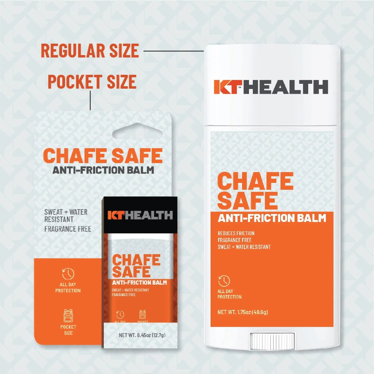 KT Tape Chafe Safe fragrance-free anti-chafe balm stick in large size, twist-up applicator — view 3