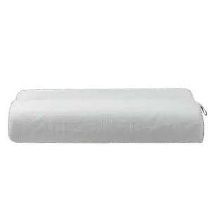 Sleepwell Impressfit Ortho memory foam pillow with contoured surface on a bed