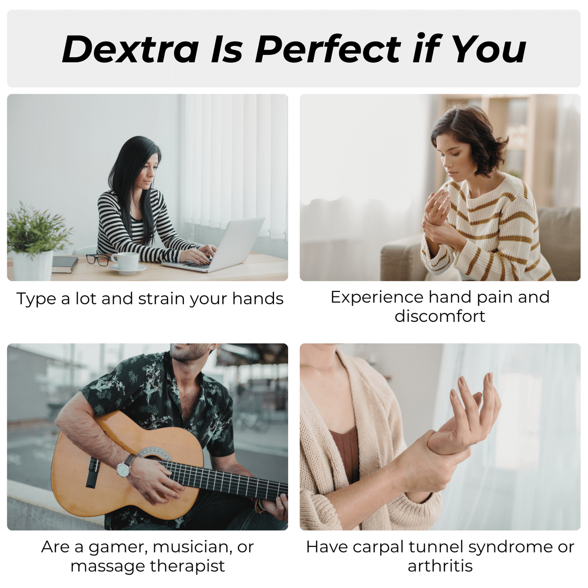 REATHLETE DEXTRA cordless hand massager with a hand inserted, showing the control buttons — view 4