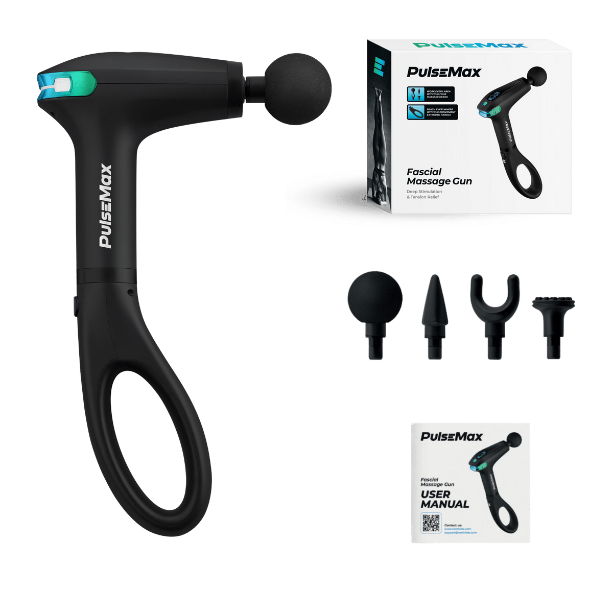 REATHLETE PulseMax portable electric massager handheld unit shown on a white background — view 2