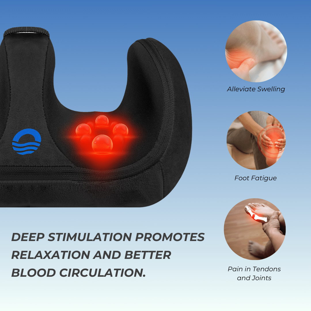 REATHLETE FOOTOASIS shiatsu foot massager with heat, shown with feet resting inside the padded device — view 5
