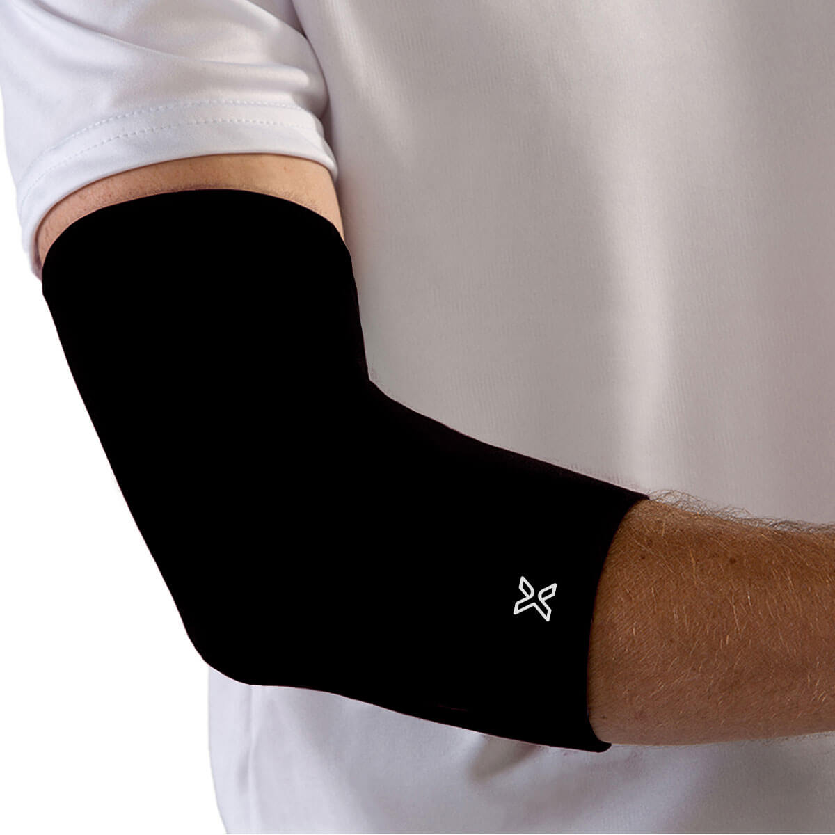 Black body helix full elbow compression sleeve in size small, shown flat
