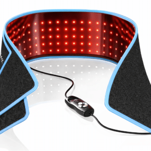 iReliev FullGlow red light back wrap with near infrared LEDs worn around the lower back
