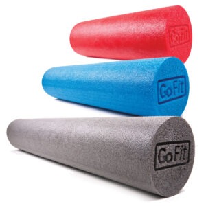 GoFit 24-inch foam roller with a 6-inch diameter standing upright