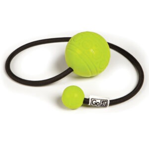 GoFit GoBall massage ball for back, dense rubber with attached cord