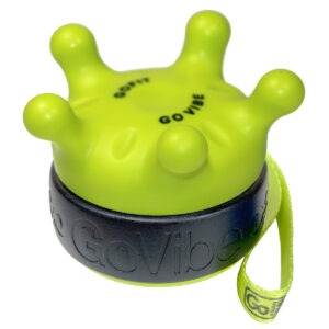 GoFit Go Vibe handheld vibrating massager with steel dome and five-finger nodule attachments