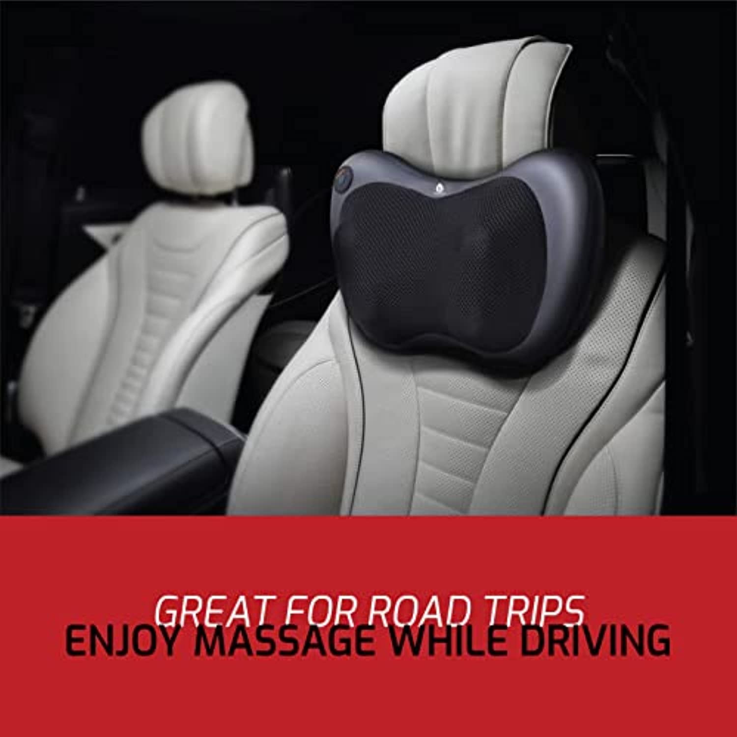 Pursonic shiatsu neck massager with heat function resting over a person's shoulders and upper back — view 5